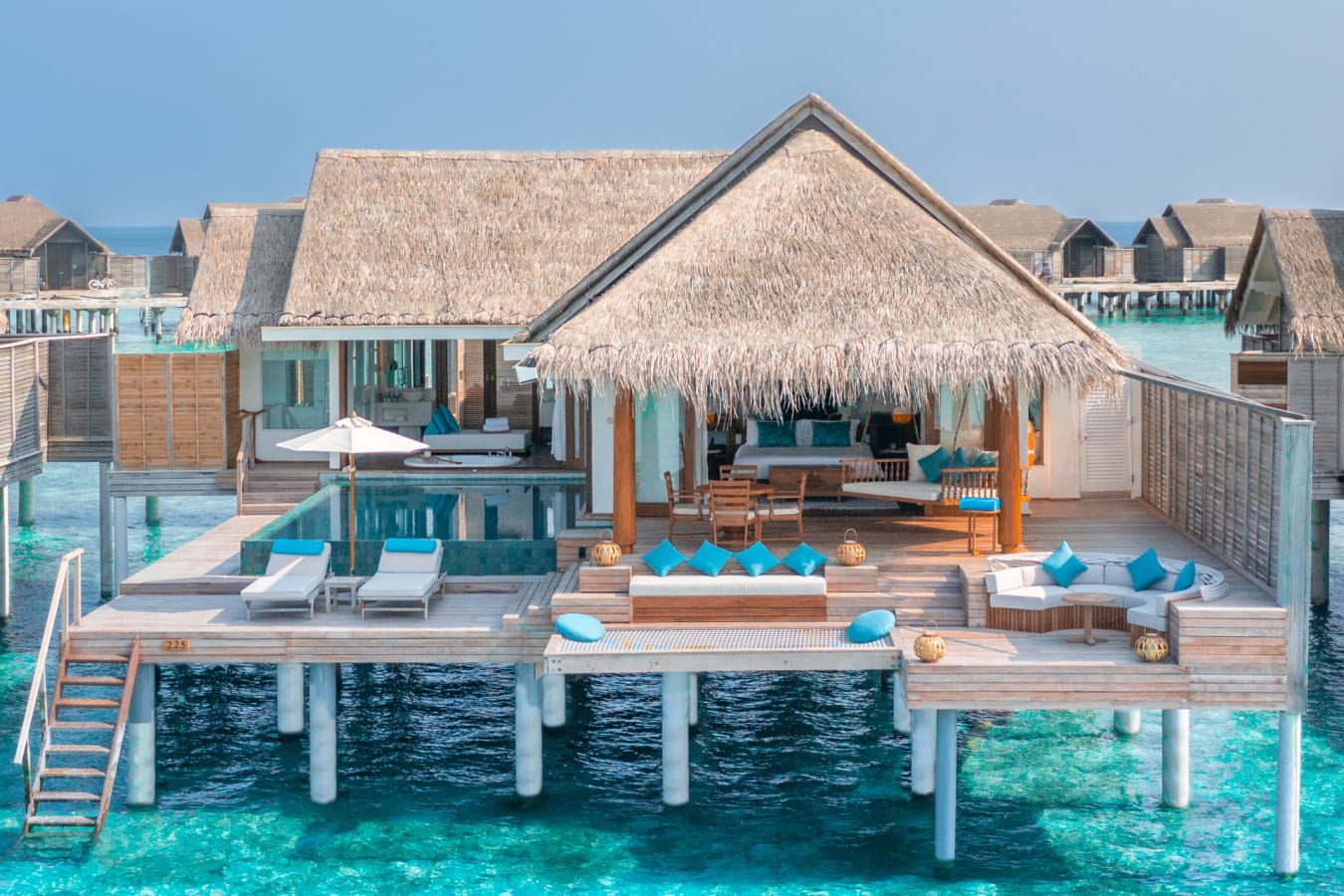 Over Water Pool Villa Aerial