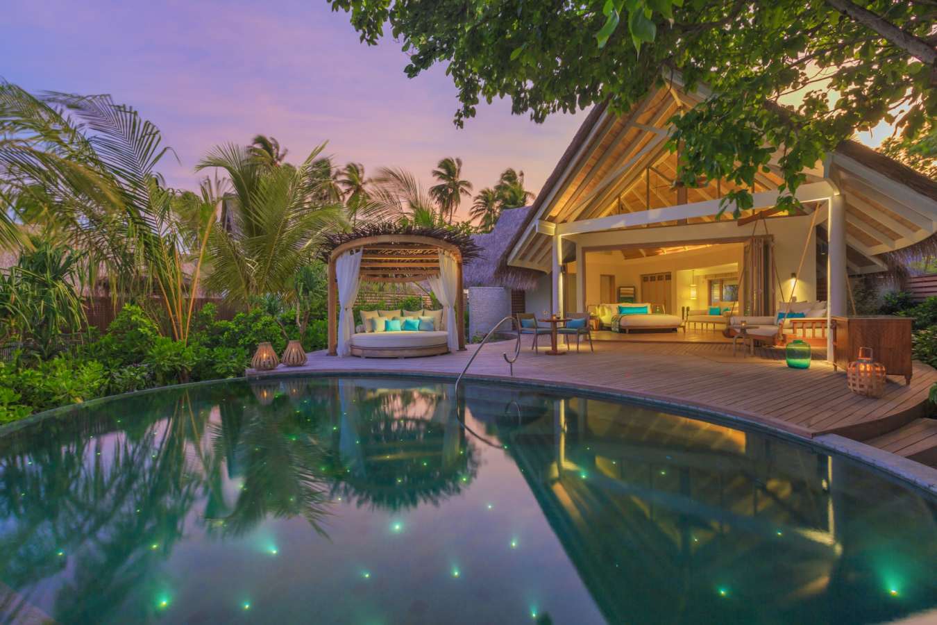 Beach Pool Villa at Dusk - Milaidhoo