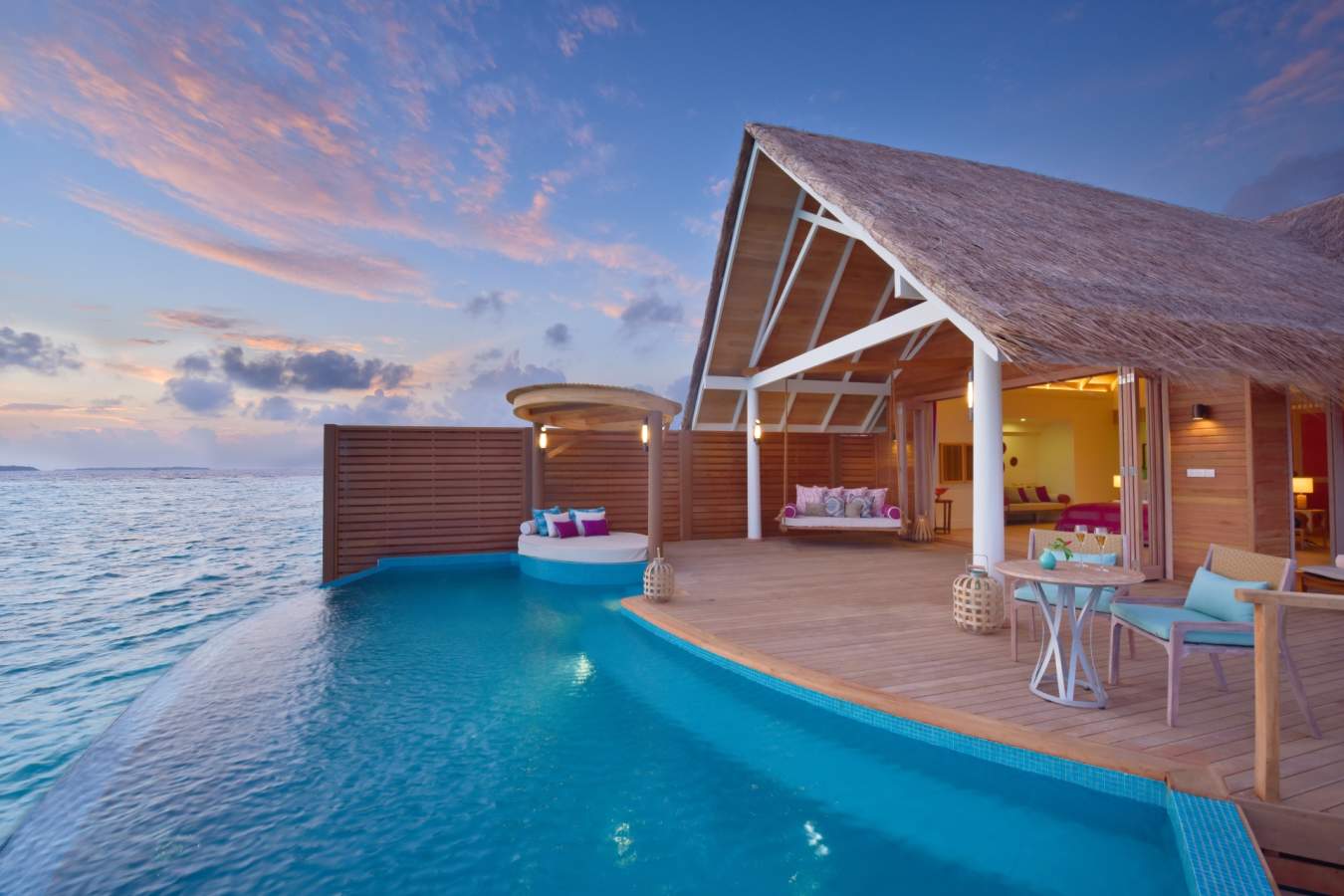 Water Pool Villa at Dusk - Milaidhoo