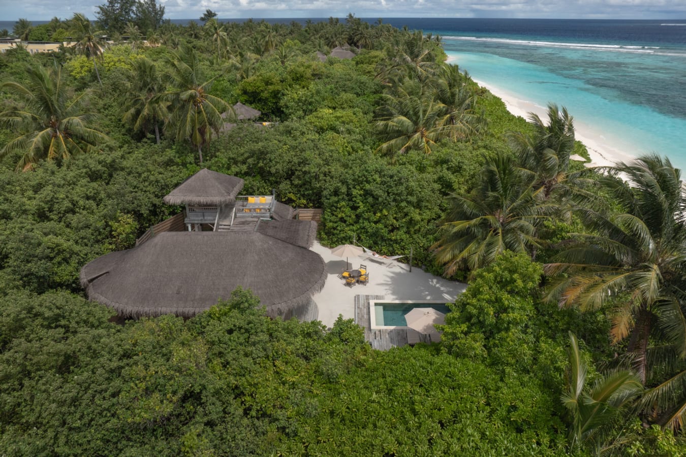 Family Beach Villa with Pool - aerial 