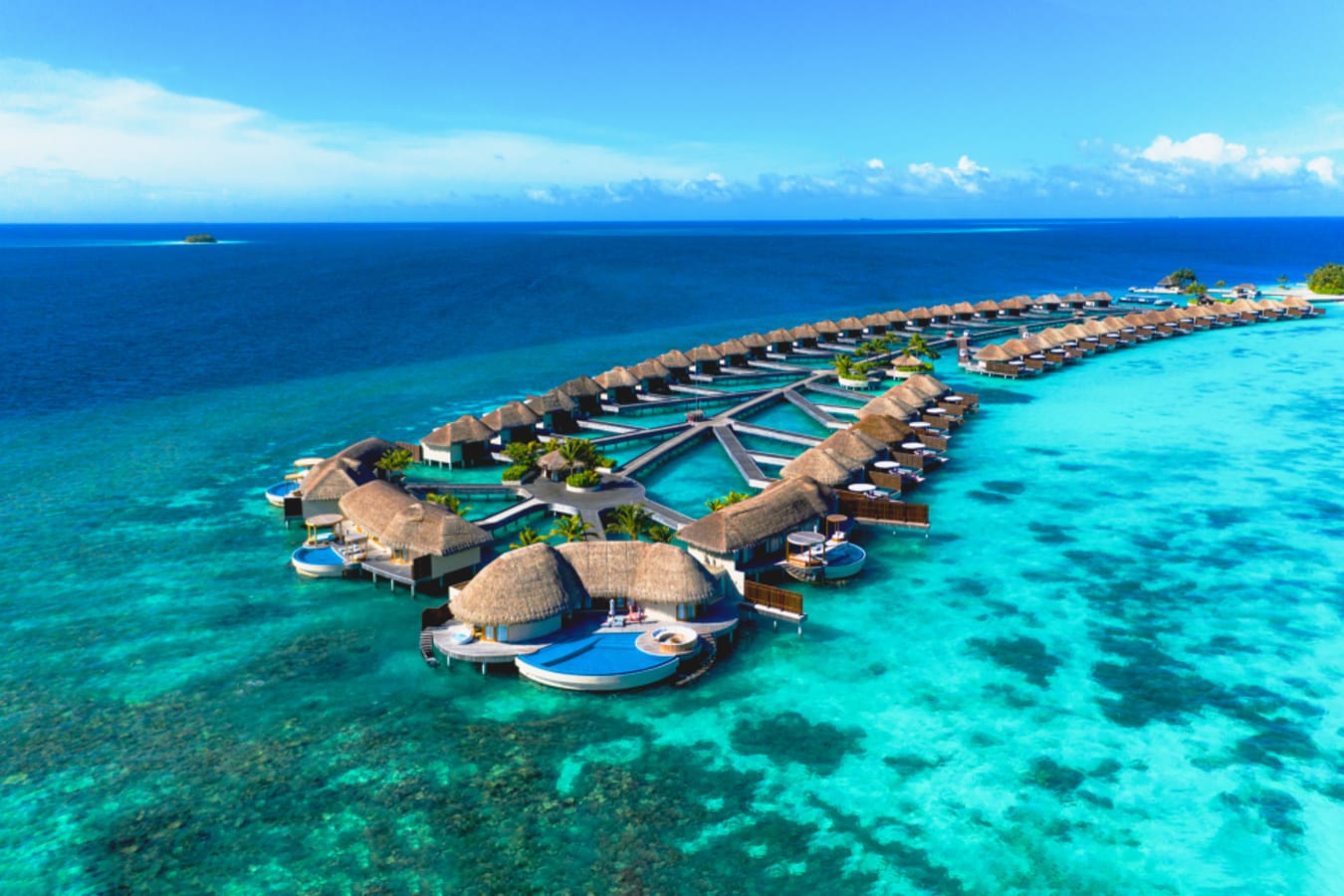 W MaldivesWater Villas Ariel View