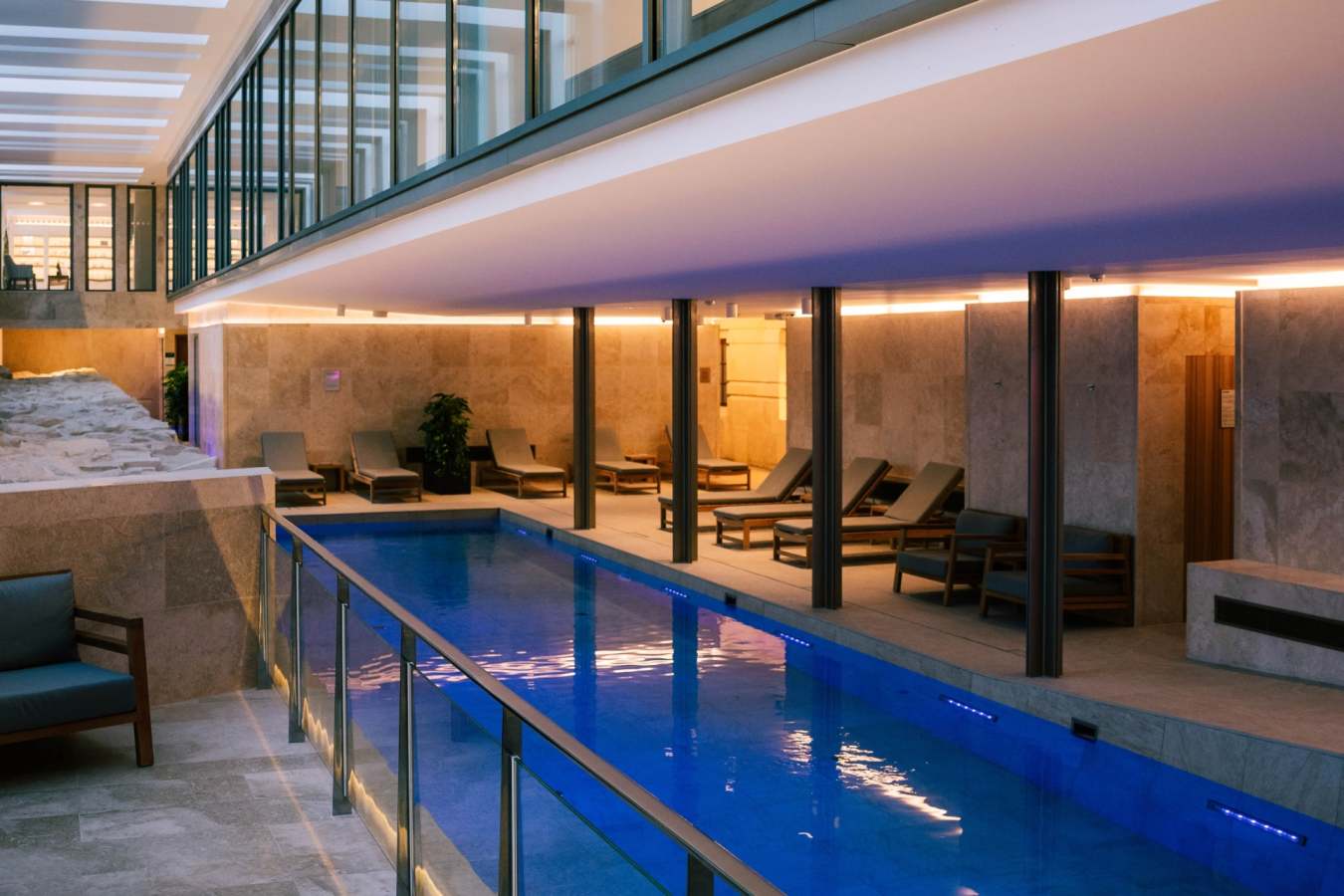 Inside pool