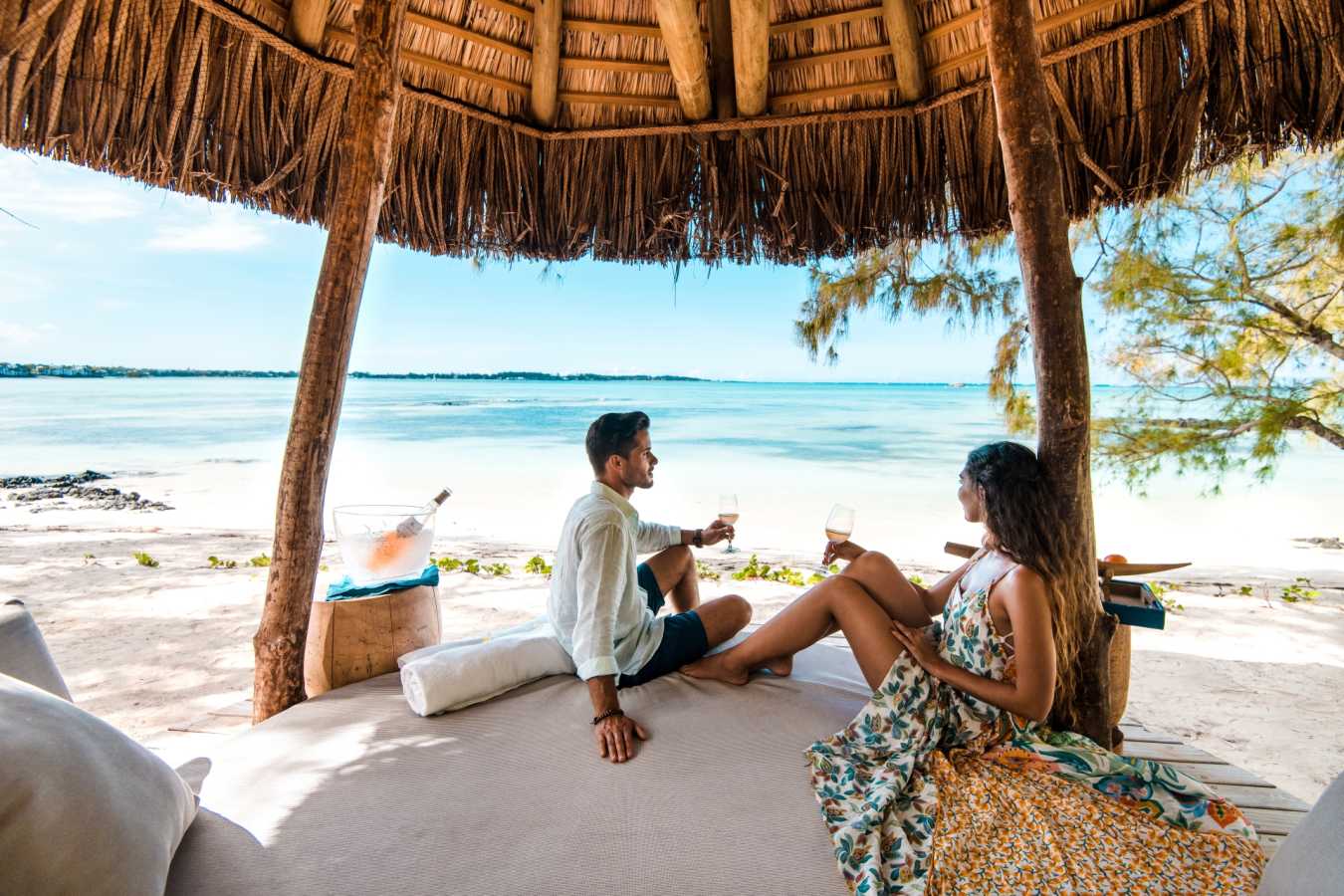 Beach cabana on Ilot Mangnie