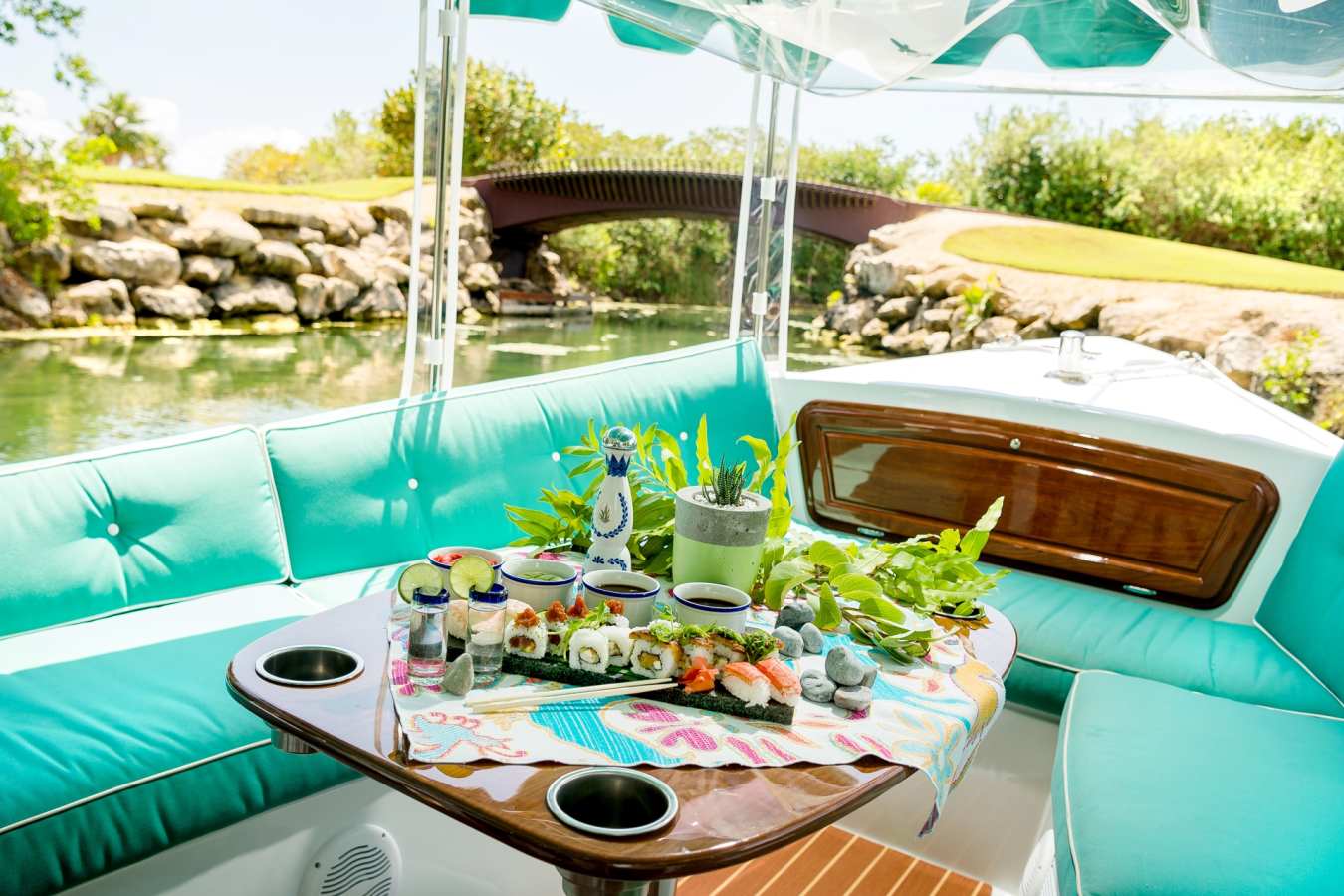 Duffy Boat sushi service - Andaz Mayakoba Resort Riviera Maya