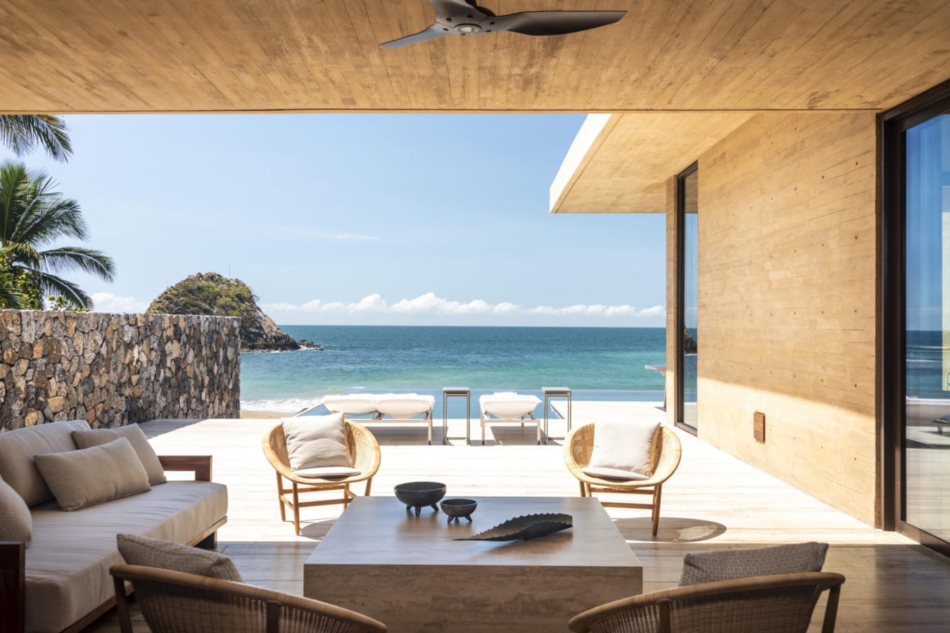 balcony seating beach view