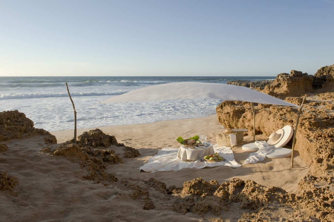 Beach picnic - Morocco Honeymoon