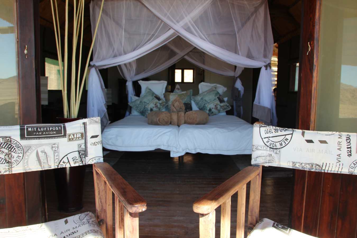 Tented room interior