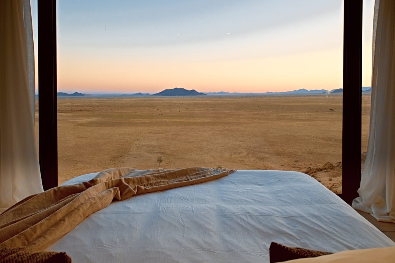 View from the bed at Desert Whisper Gondwana