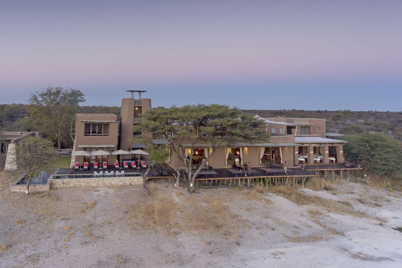 Aerial view of lodge