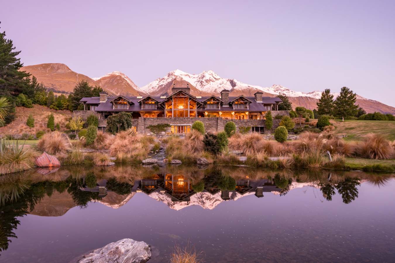 Lodge at Dusk - Blanket Bay