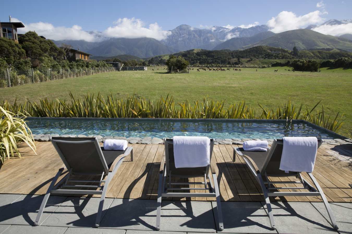 Pool and Mountains - Hapuku Lodge