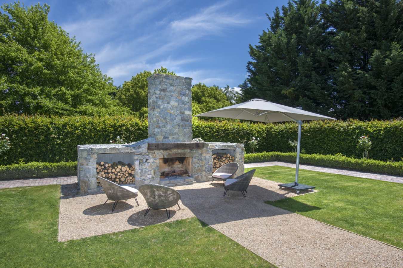 Outdoor Fireplace - The Marlborough Lodge