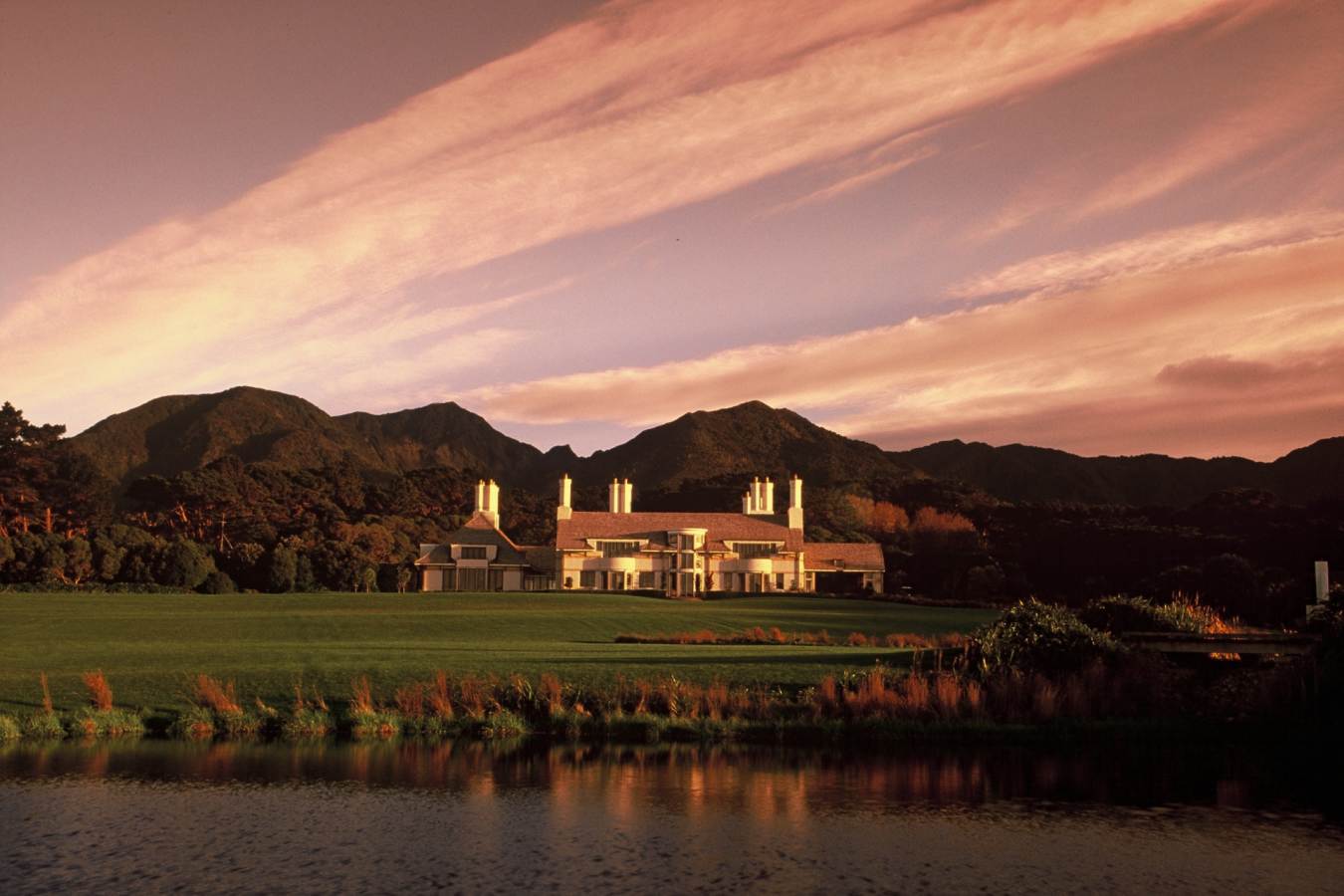 Lodge at Dusk - Wharekauhau