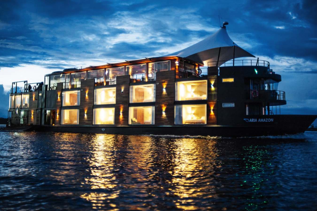 Exterior at night - Aria Amazon