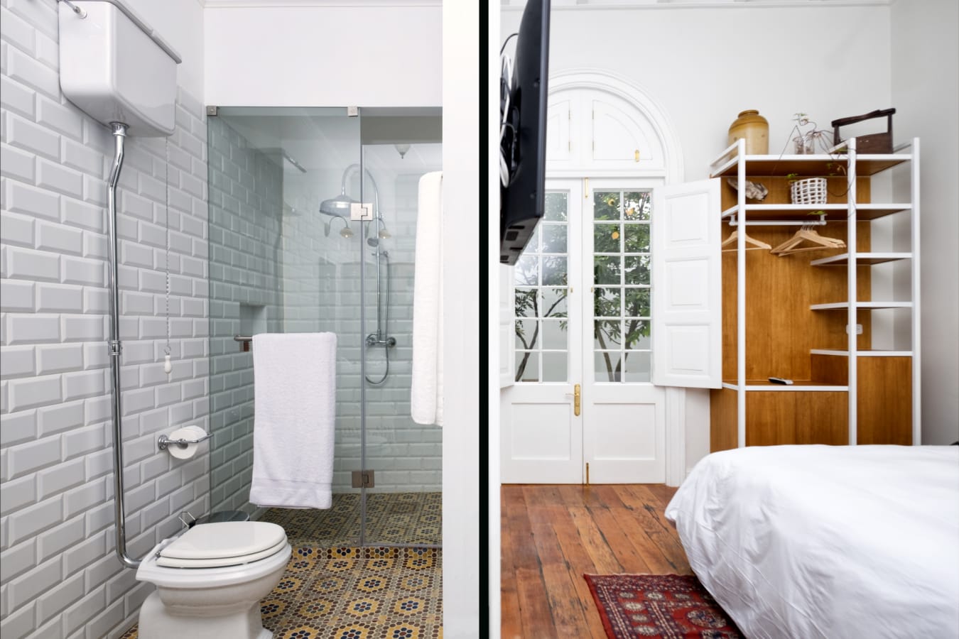 deluxe room and bathroom