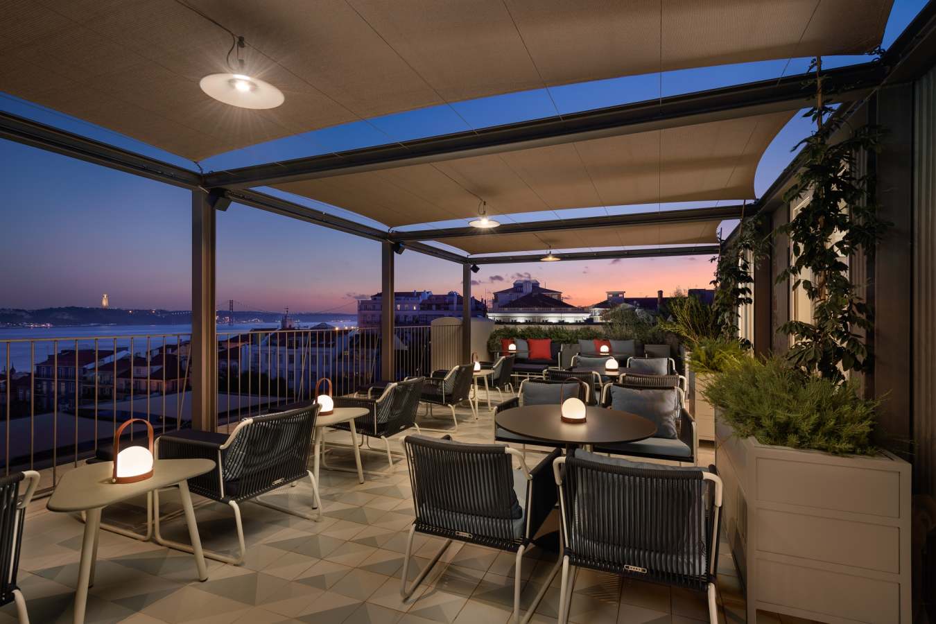 Terrace at night