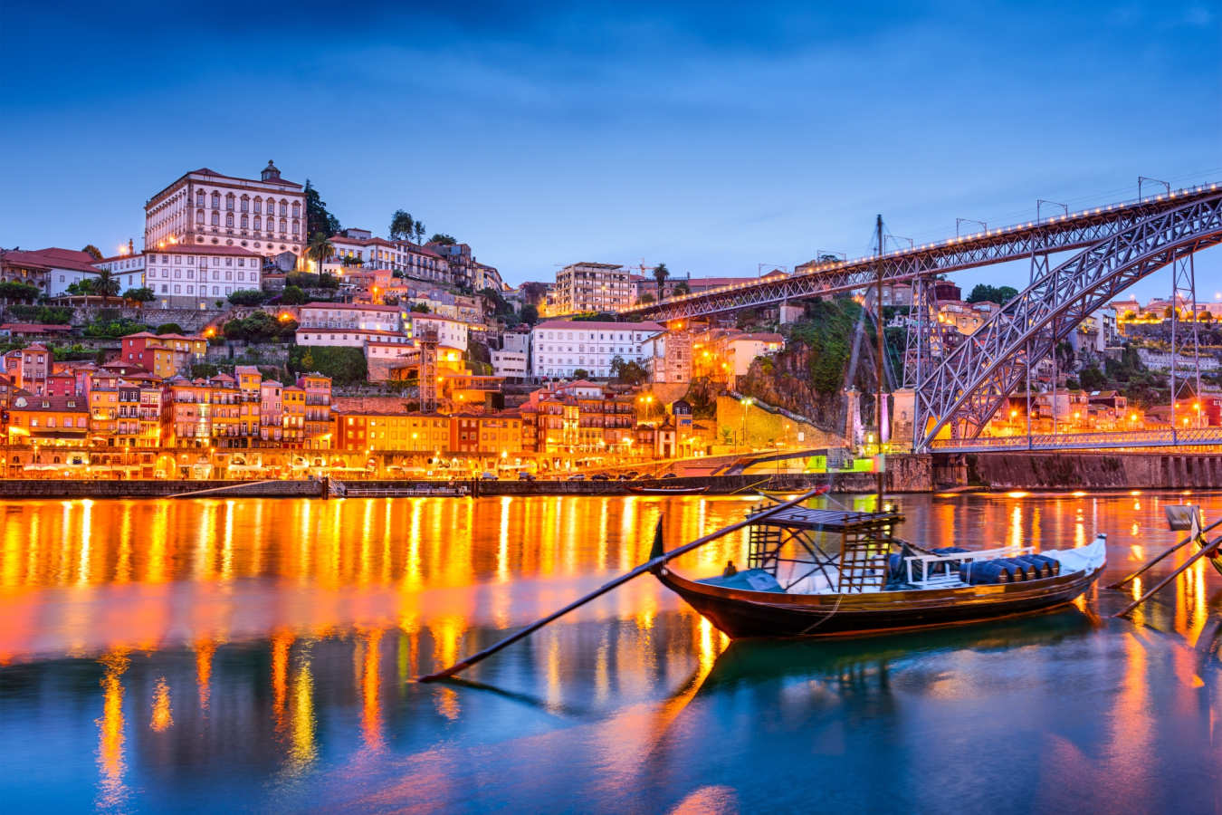 Porto at night - Wine Country of Portugal: Porto and the Douro Valley