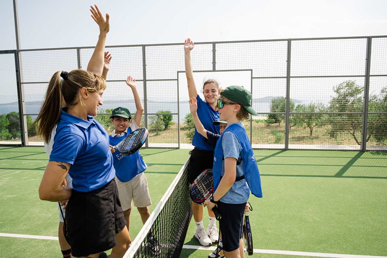 Kids playing tennis