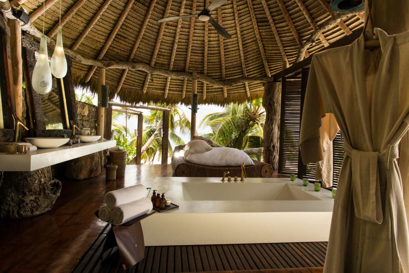 Inside villa on North Island