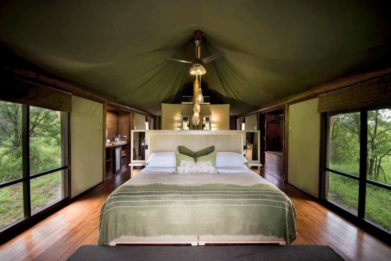 Tented room interior