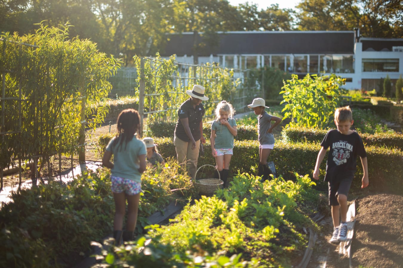 Kids in garden 