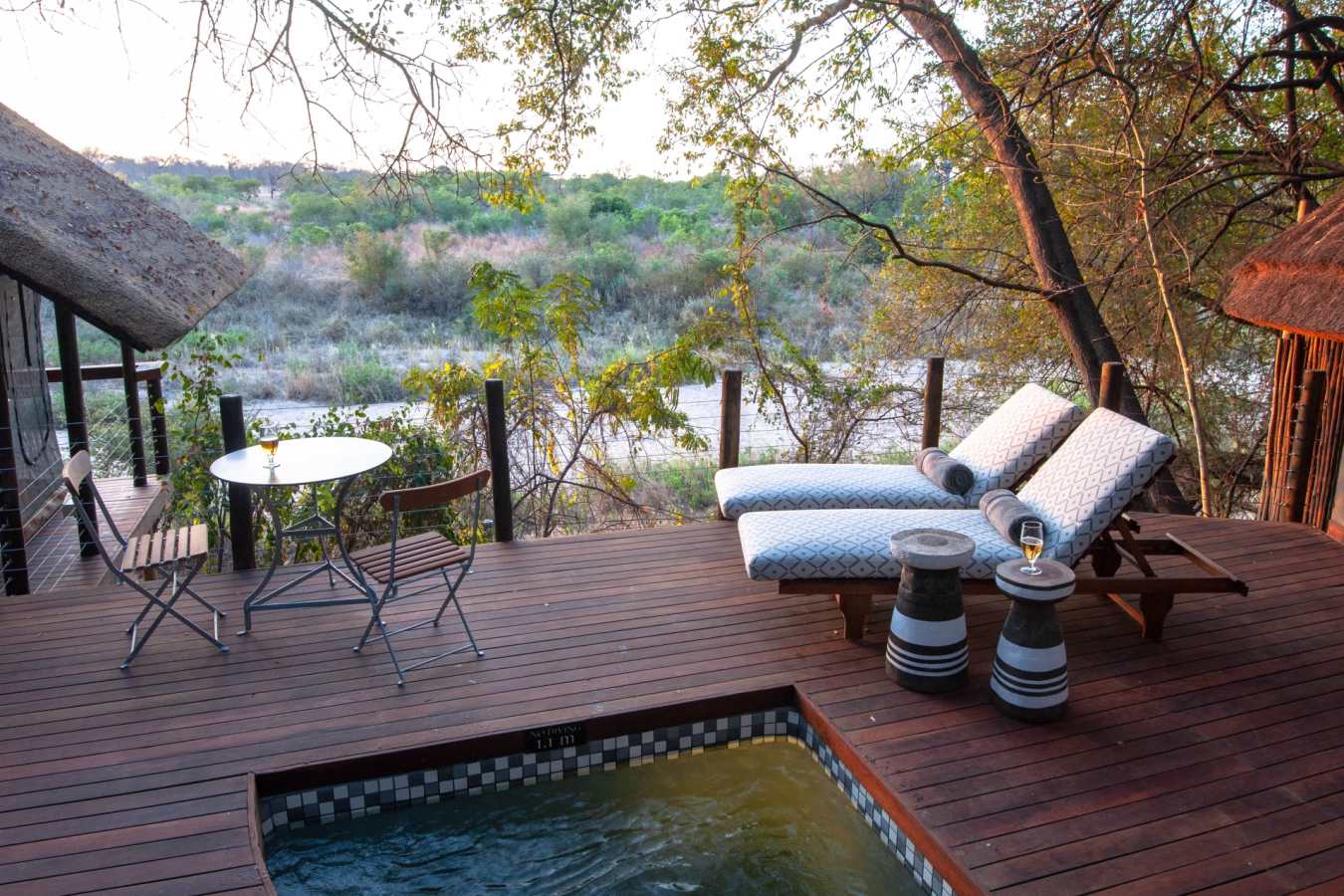 Deck with plunge pool  at Jock Safari Lodge