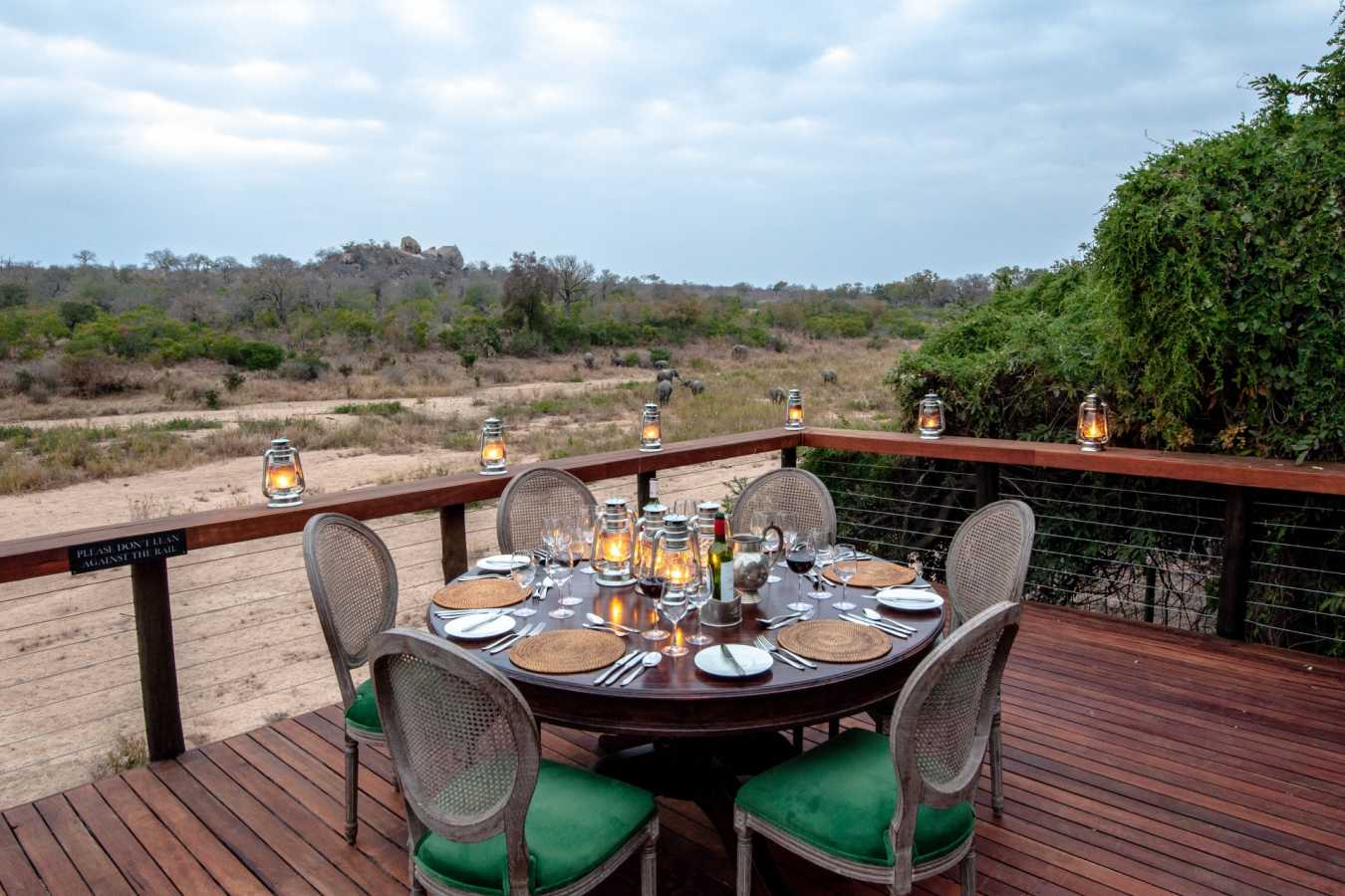 Meal time view at Jock Safari Lodge
