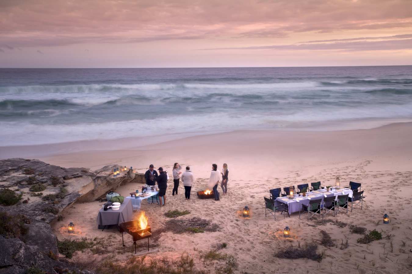 Dining on the beach