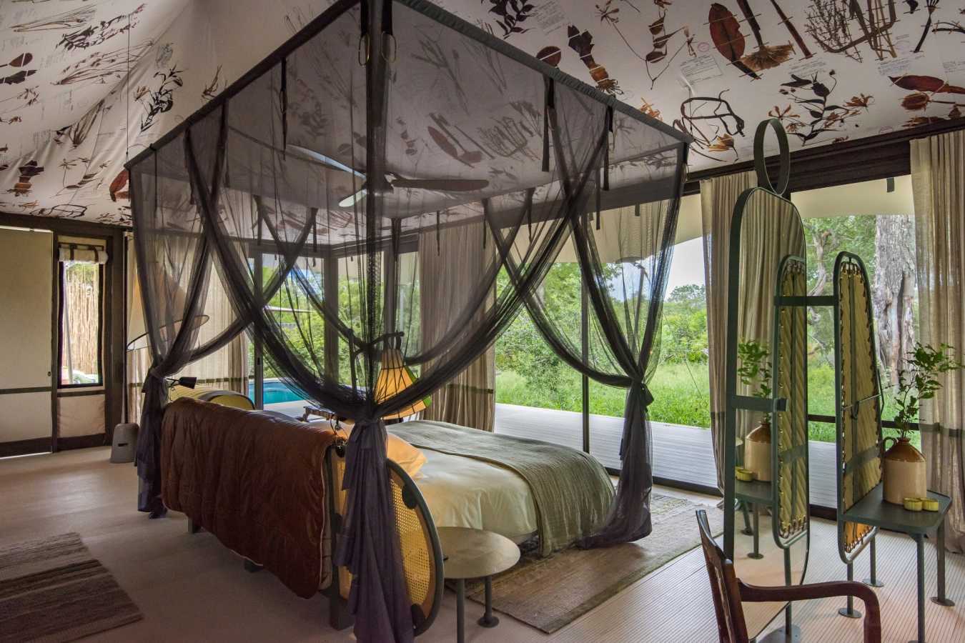 Tented room interior