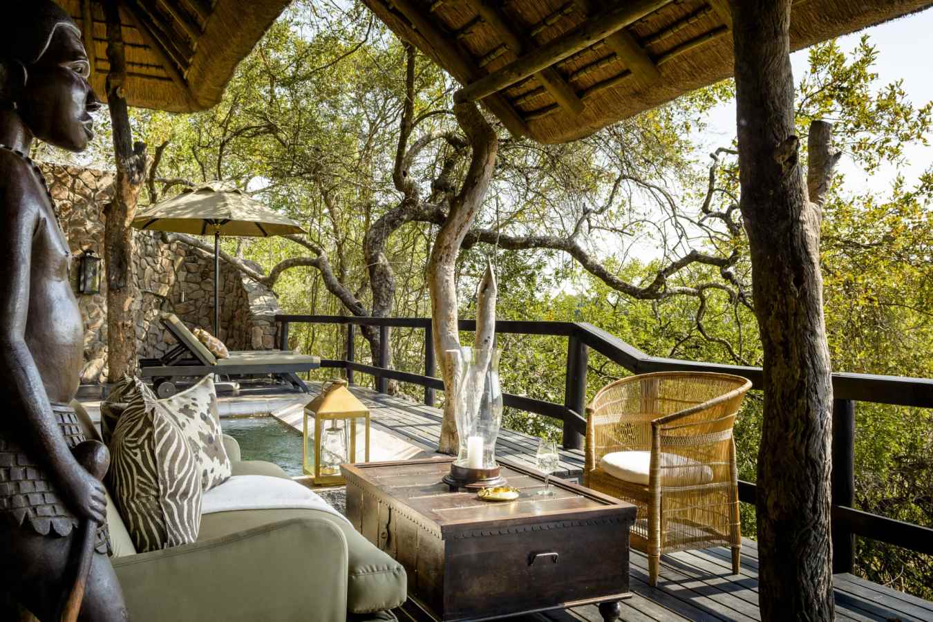 Private terrace at Singita Ebony 
