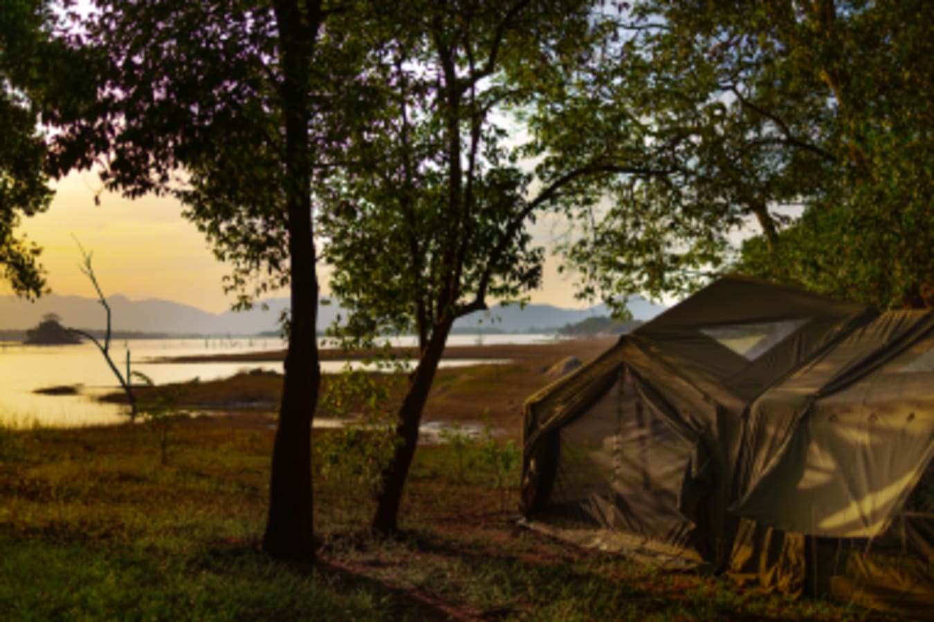 Camp at sunset - Kumana Under Canvas  