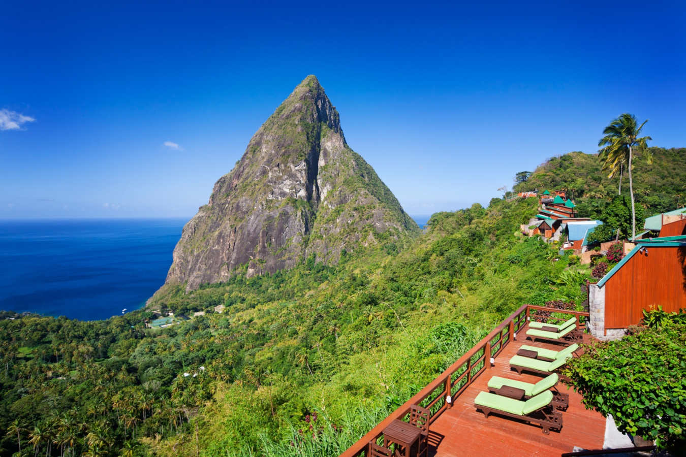 View of the Pitons - Ladera