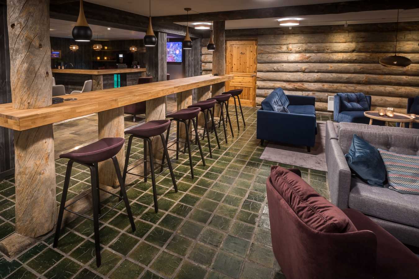 Main lodge bar and lounge area