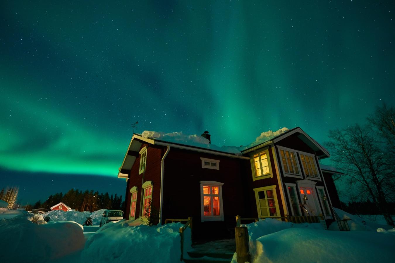 Northern Lights above the main house