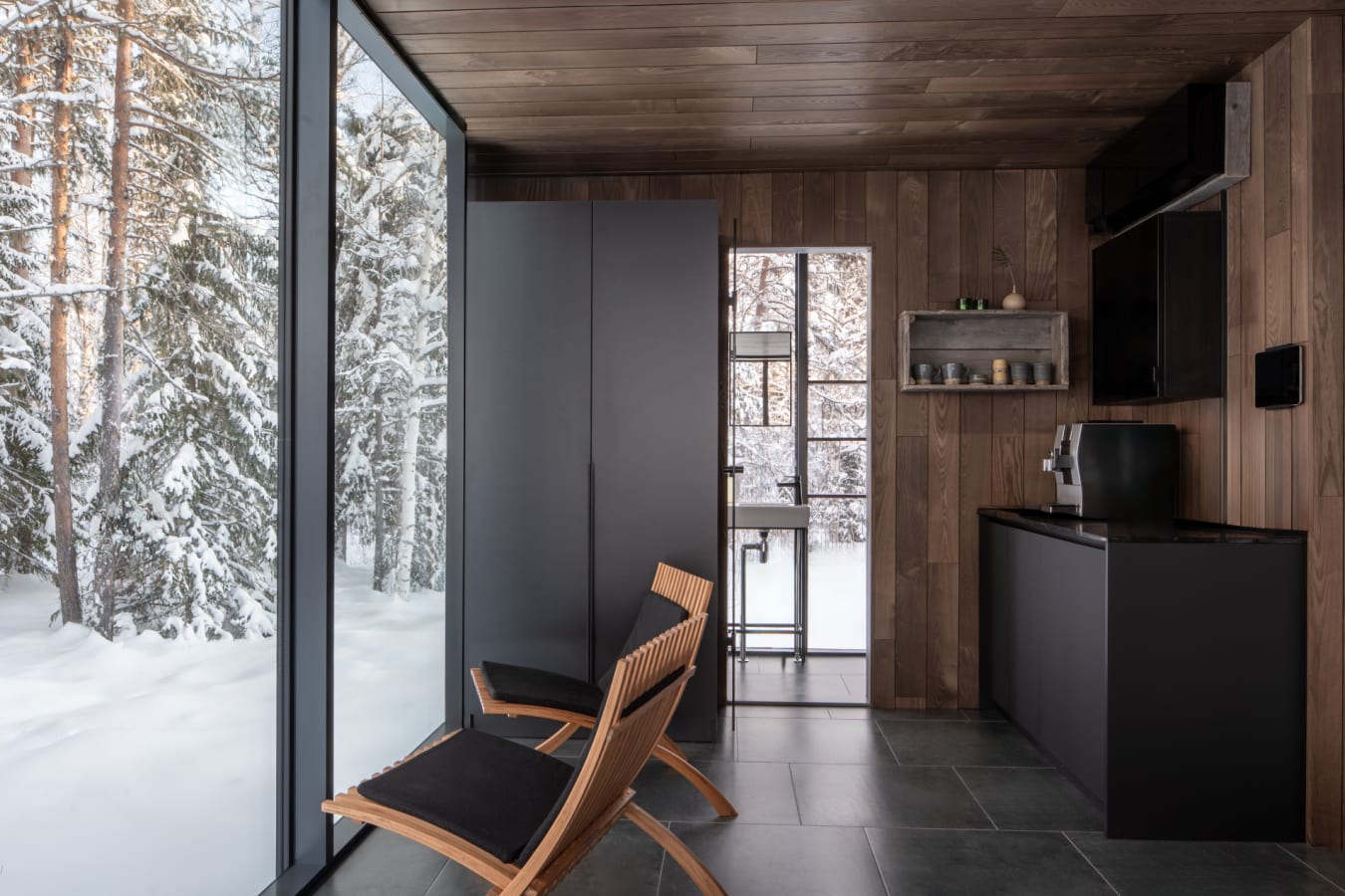 Glass pod interior