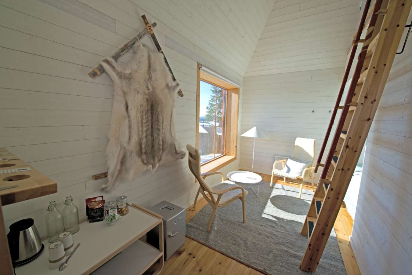 The Blue Cone interior - Treehotel