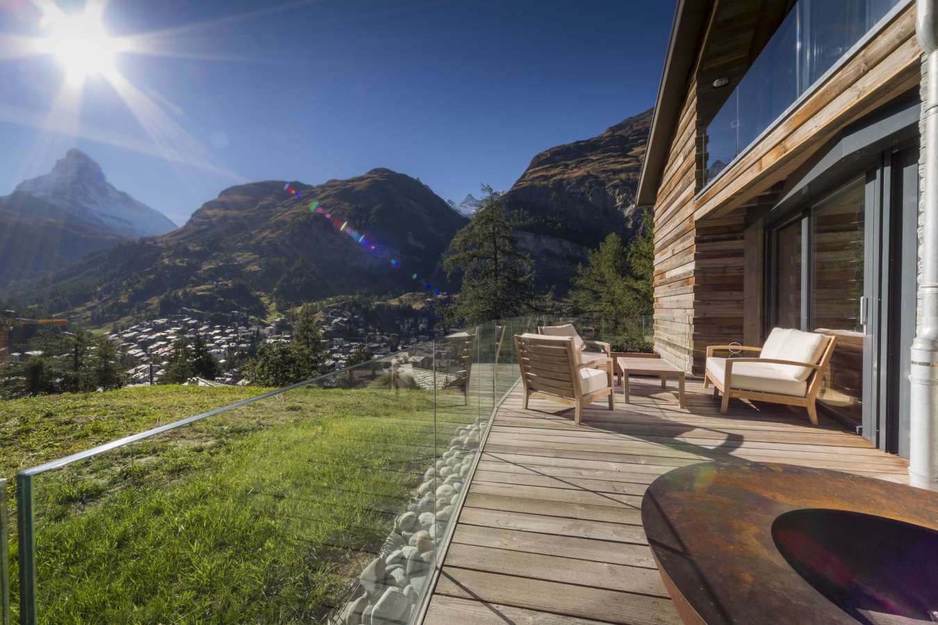 Owner's Lodge terrace view - Cervo Mountain Resort Summer