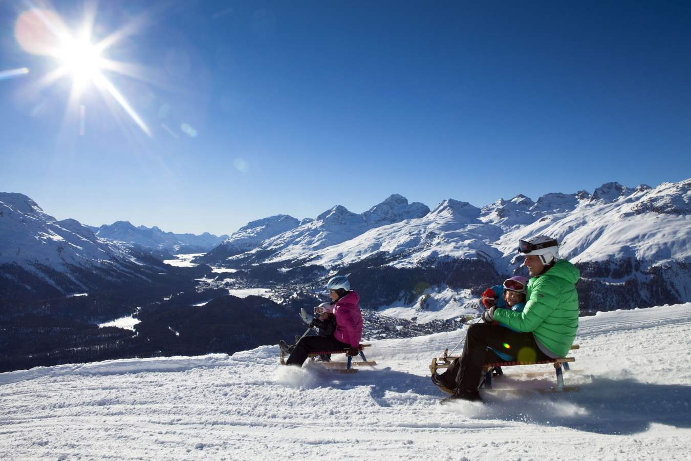 Sledding in Engadin, St Moritz - Giardino Mountain