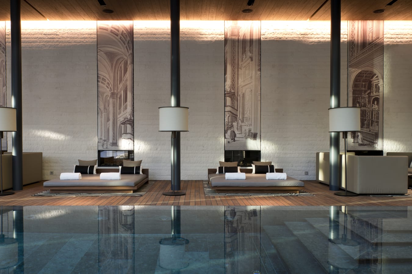 Indoor pool lounge