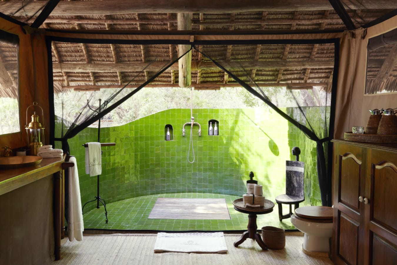 Open air bathroom