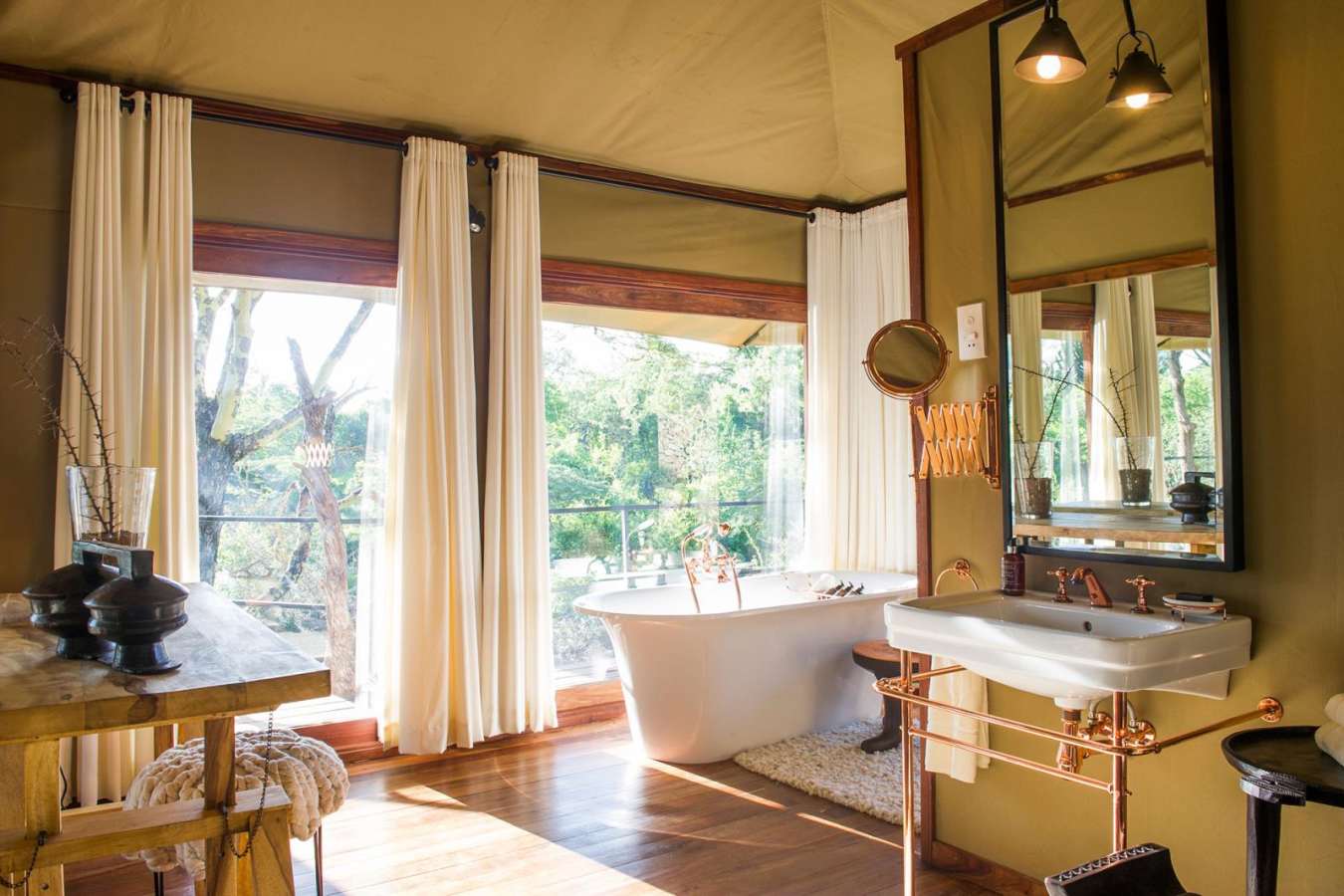 Tent En Suite Bathroom - Mwiba River Lodge