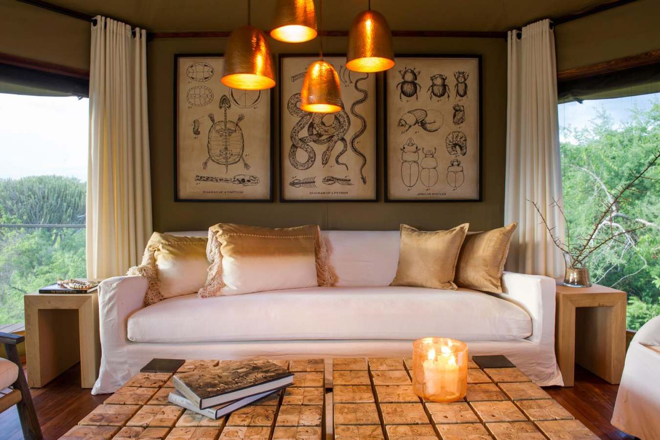 Tent lounge area - Mwiba River Lodge
