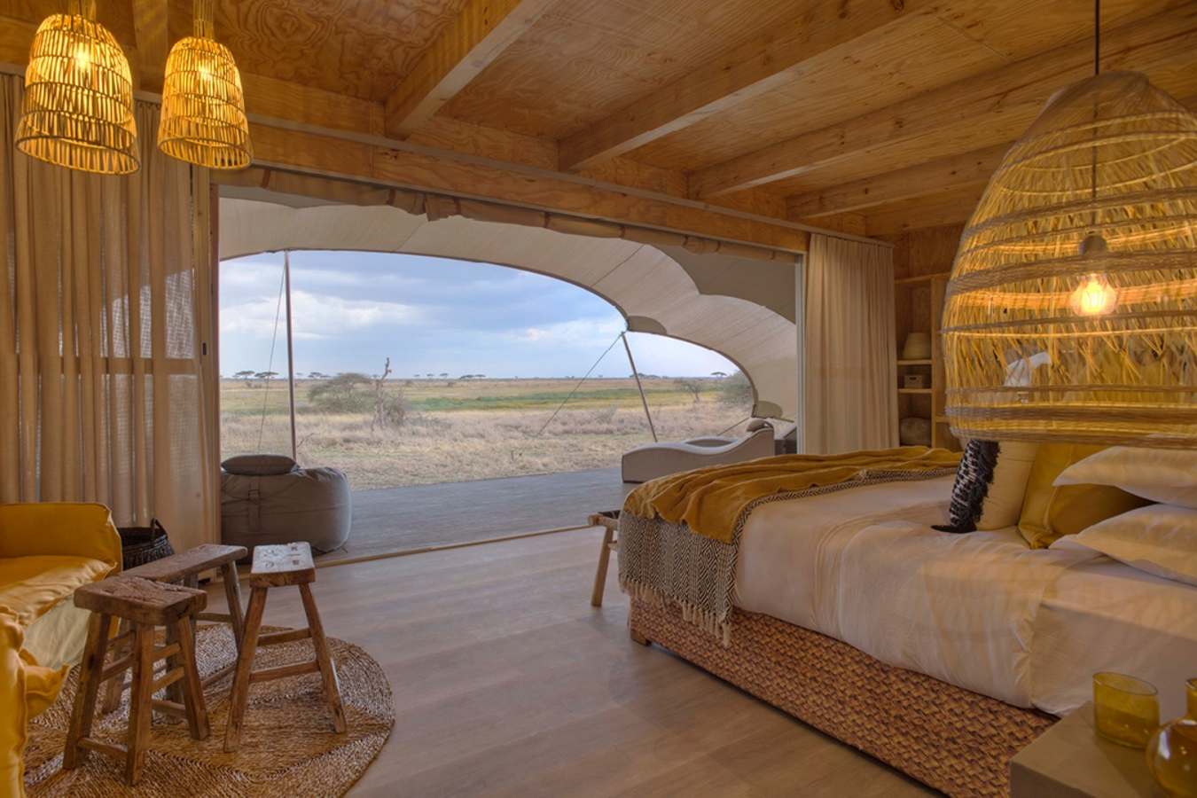 Bedroom view at Namiri Plains