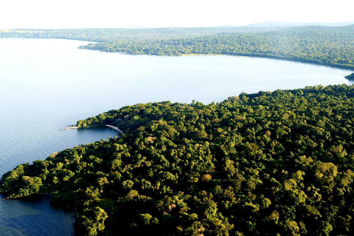 Island aerial view - Rubondo Island Camp