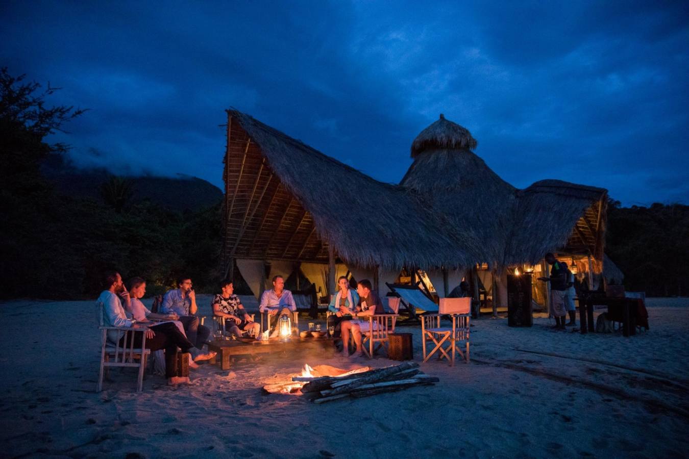 Camp fire on the beach
