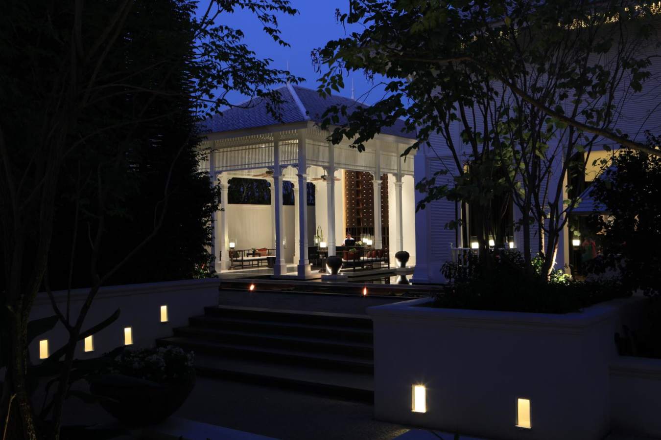 Reception Sala at Night  - 137 Pillars House