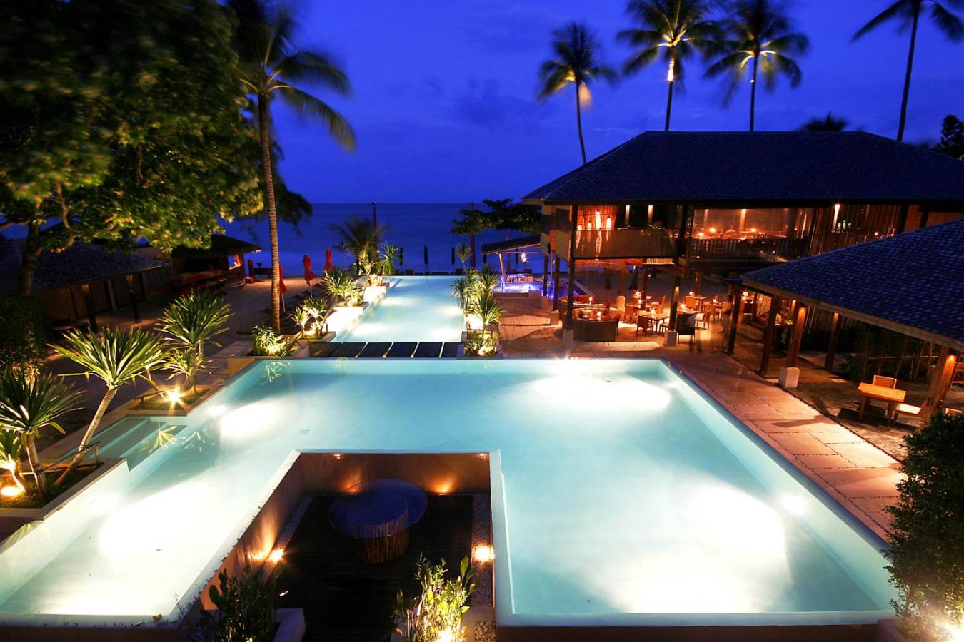 Main Pool at Night - Anantara Rasananda