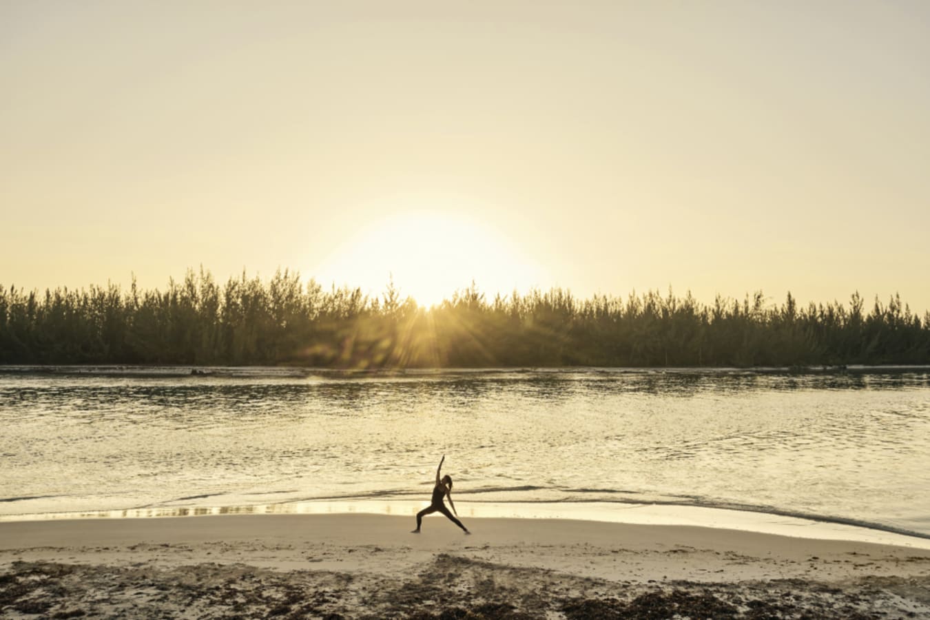 Yoga on beach 