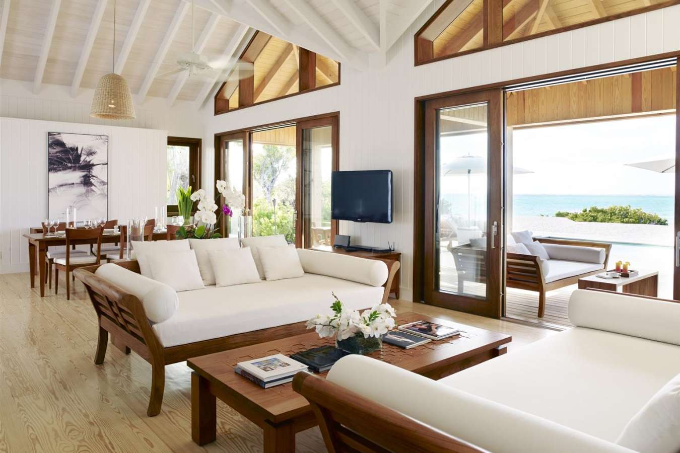 Two Bedroom Beeach House Living & Dining - COMO Parrot Cay