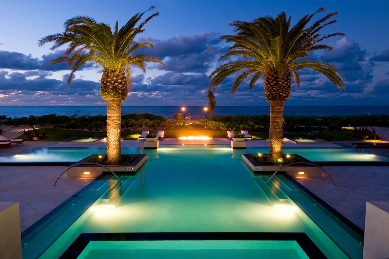 Estate Pool at Sunset - The Grace Bay Club